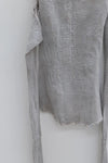 marc le bihan off shoulder long sleeve top 26958 E23 gray